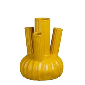 Vase en céramique jaune H27