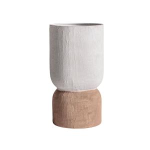 Vase en céramique marron 27x27x50 cm