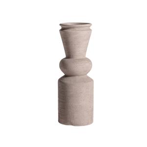 Vase en céramique taupe  14x14x43 cm