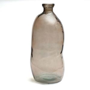 Vase en forme de bouteille en verre recyclé vert H34