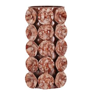 Vase en métal rouge cm 12,5x12,5x24