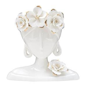 Vase en porcelaine blanc 21,7x14x21 cm