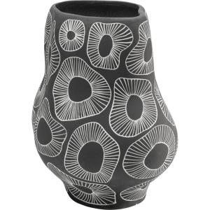 Vase en porcelaine grise anémones blanches
