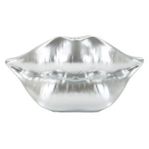 Vase en résine argentée 23x8x12 cm