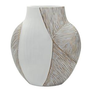 Vase en résine blanche 27 x 11,5 x 31 cm