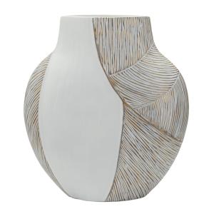 Vase en résine blanche 35 x 13,5 x 37,5 cm