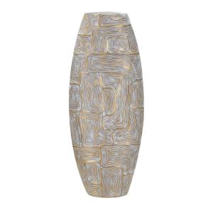 Vase en résine dorée avec lignes abstraites 24x11,5x59,5 cm…