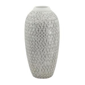 Vase en résine grise avec décors géométriques Ø 21x43 cm…