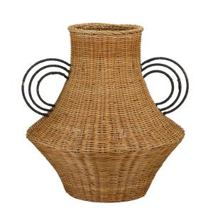 Vase en rotin marron H43