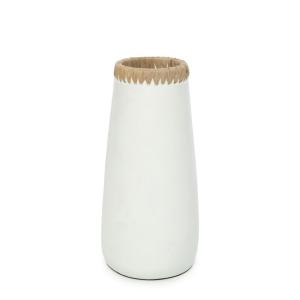 Vase en terre cuite blanc naturel H31