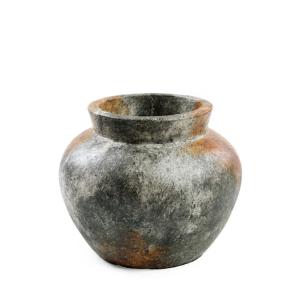 Vase en terre cuite gris antique 25x25x19 cm