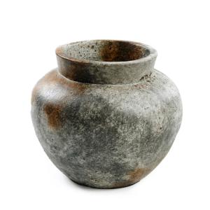Vase en terre cuite gris antique 29x29x23 cm
