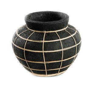 Vase en terre cuite noire naturel H23