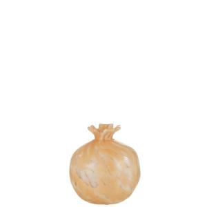 Vase en verre beige 12x12x14 cm