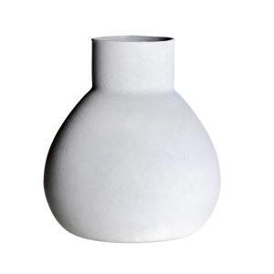 Vase en Verre Blanc Cassé 21x21x24 cm