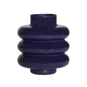 Vase en verre bleu 23x23x28 cm