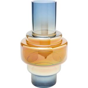 Vase en verre bleu et orange H35