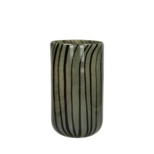 Vase en verre D16cm vert olive