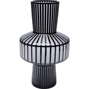 Vase en verre gris clair mat et noir brillant H42