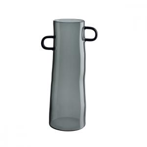 Vase en verre gris h28cm