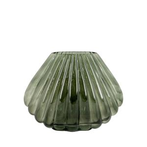 Vase en verre H22cm vert