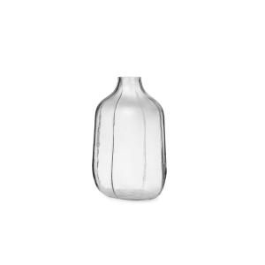 Vase en verre moulé et teinté transparent H31cm