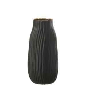 Vase en verre noir 12x12x26 cm