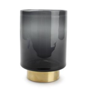 Vase en verre noir 12xH17,5cm