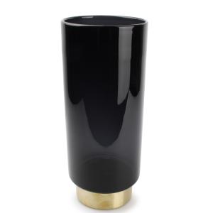 Vase en verre noir 14,5xH35cm