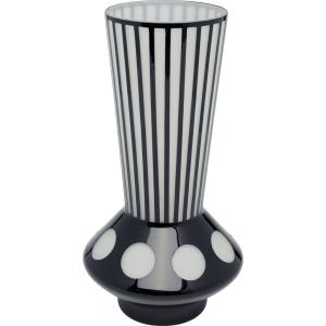 Vase en verre noir et blanc H40