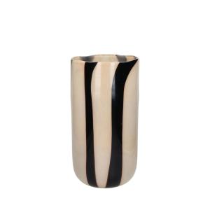 Vase en verre ø19cm - Noir et blanc