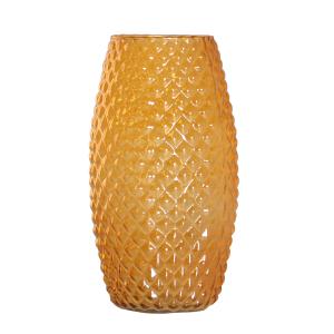 Vase en Verre Orange 14x14x26 cm