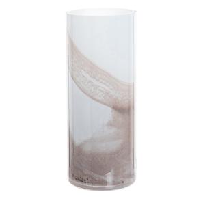 Vase en verre recyclé blanc et gris H20