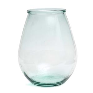 Vase en verre recyclé bleu 29x29x35.5 cm