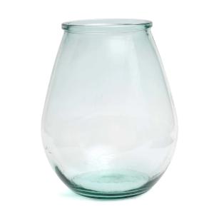 Vase en verre recyclé bleu H35