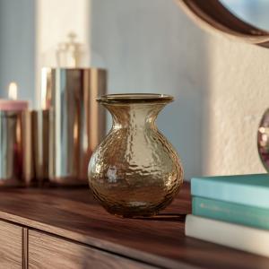 Vase en verre recyclé h 19 cm  mastic 19 cm