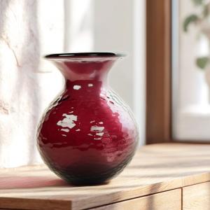 Vase en verre recyclé h 25 cm  fushia 25 cm