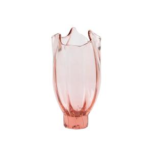 Vase en verre rose H35xD17cm