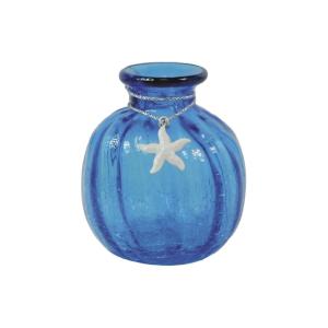Vase en verre teinté bleu