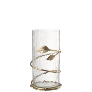 Vase en verre transparent 12.5x12.5x25 cm