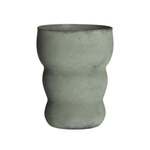 Vase en Verre Vert 14x14x19 cm