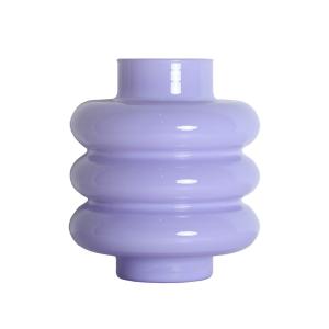 Vase en verre violet brillant 23x23x28 cm