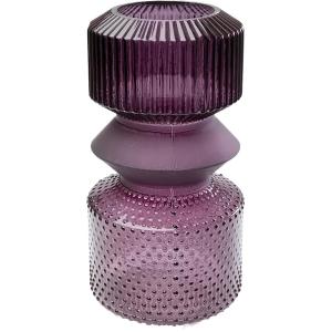 Vase en verre violet brillant et mat H36