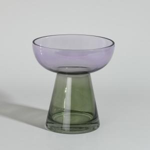 Vase en verre violet et vert H18