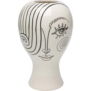 Vase femme en céramique blanche et noire