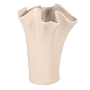 Vase fleur en grès écru H29
