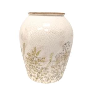 Vase Fleurs grises et vertes en céramique émaillée Ø.15 x H…