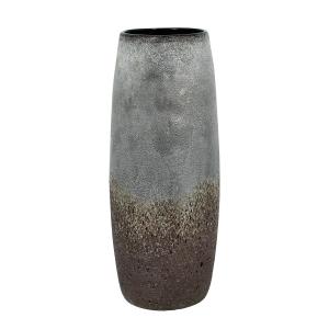 Vase gris et taupe en verre h35cm