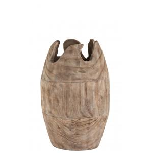 Vase irrégulier en bois naturel 26x26x43cm