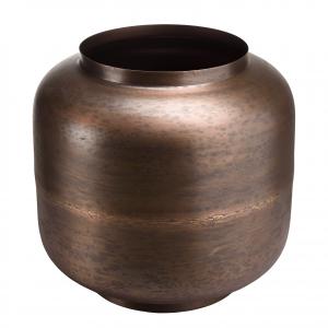 Vase largeur 39cm hauteur 38cm acier couleur bronze cuivré